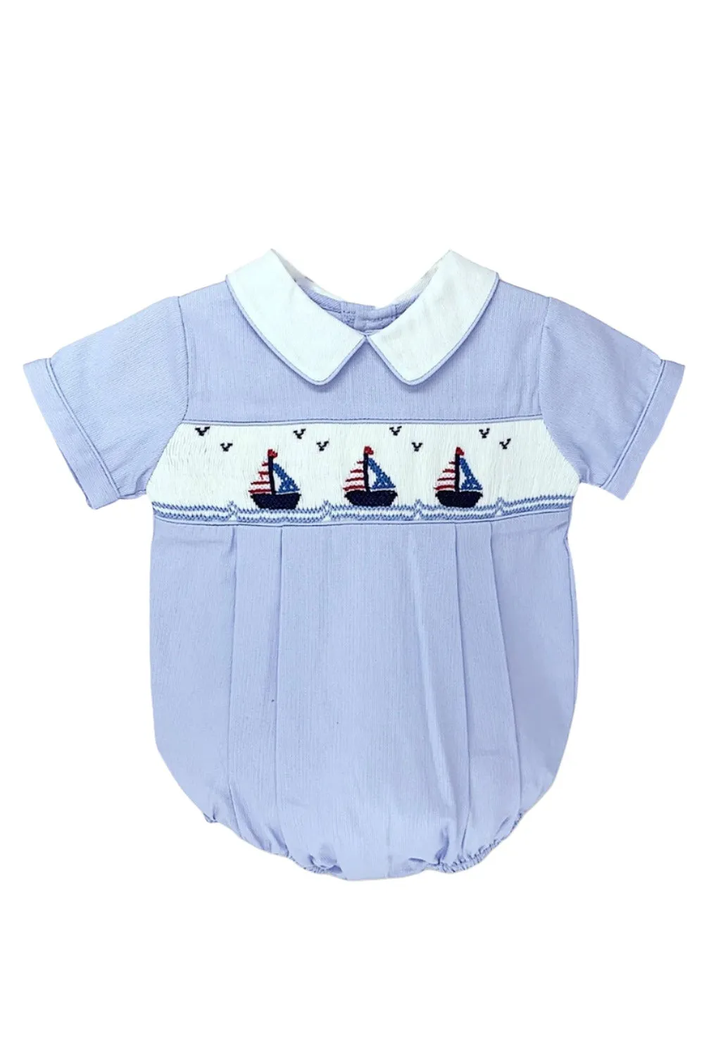 20028-Blue Freedom Boats Baby Boy Bubble Romper