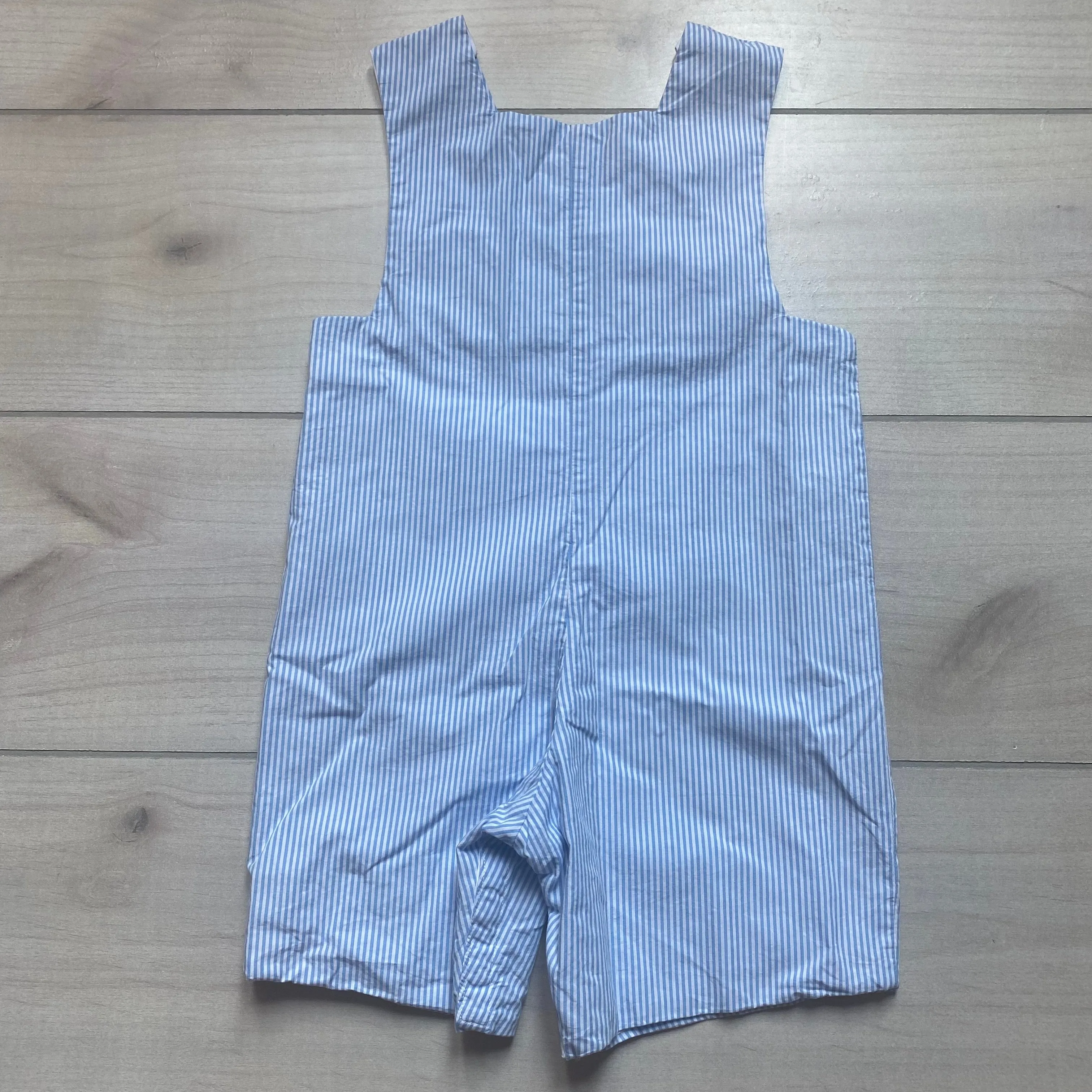 Anavini Baseball Smocked Short Jon Jon Romper