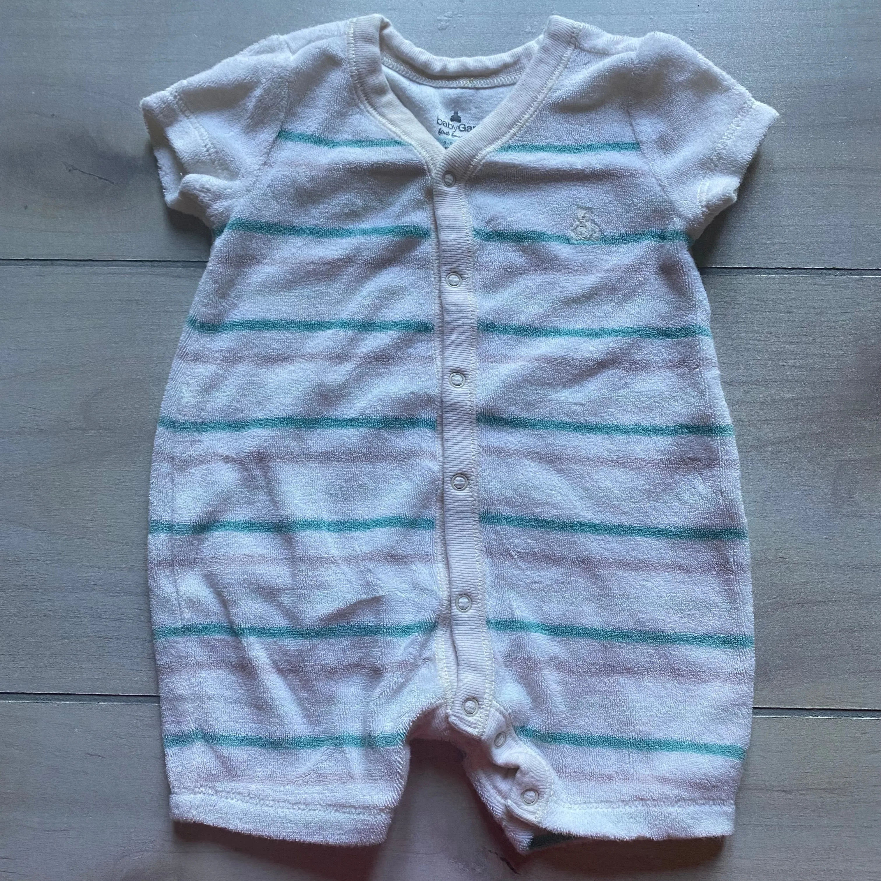Baby Gap Terry Cream Striped Romper