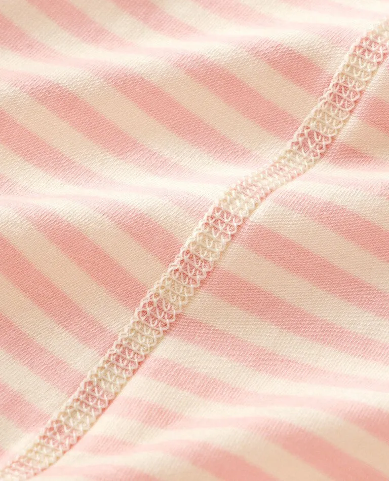 Baby Striped Zip Sleeper (Blush)