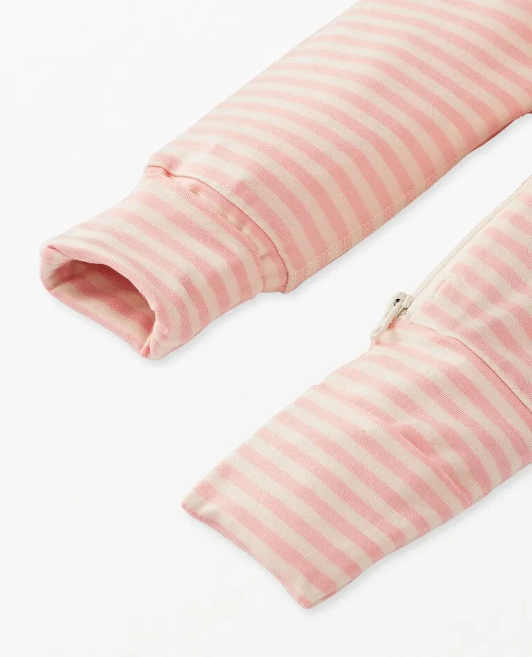 Baby Striped Zip Sleeper (Blush)