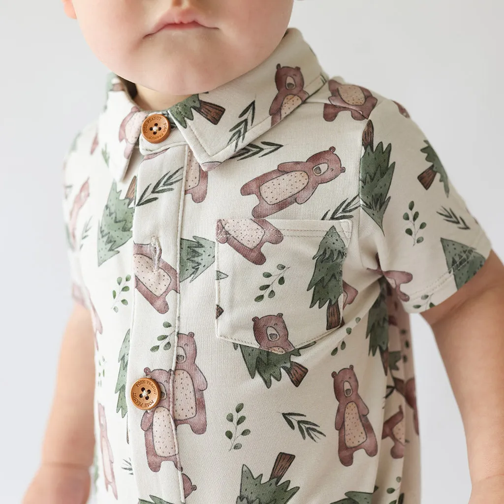 Beary Collared Henley Romper