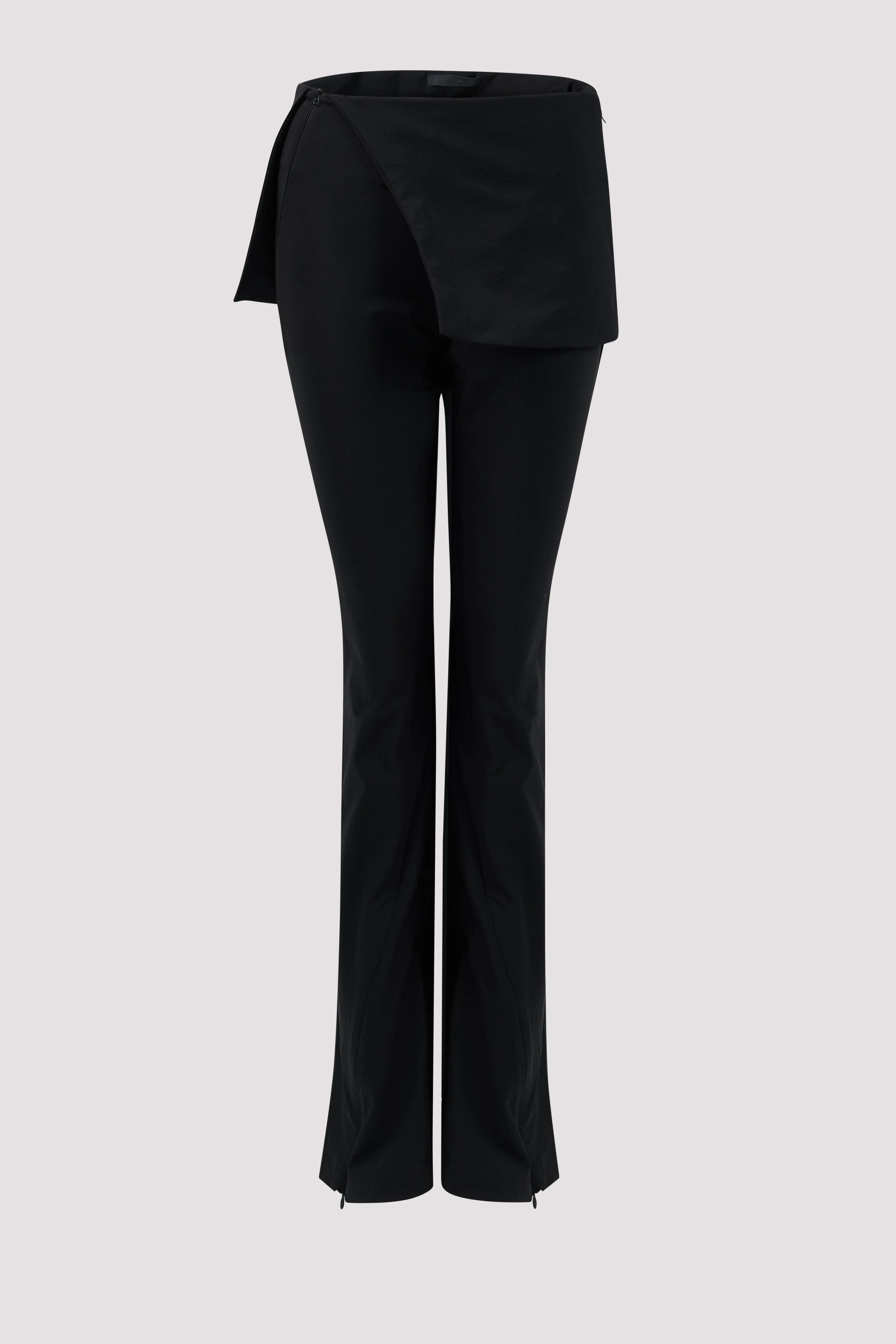 Black Front Slit Zip Skirt Pants
