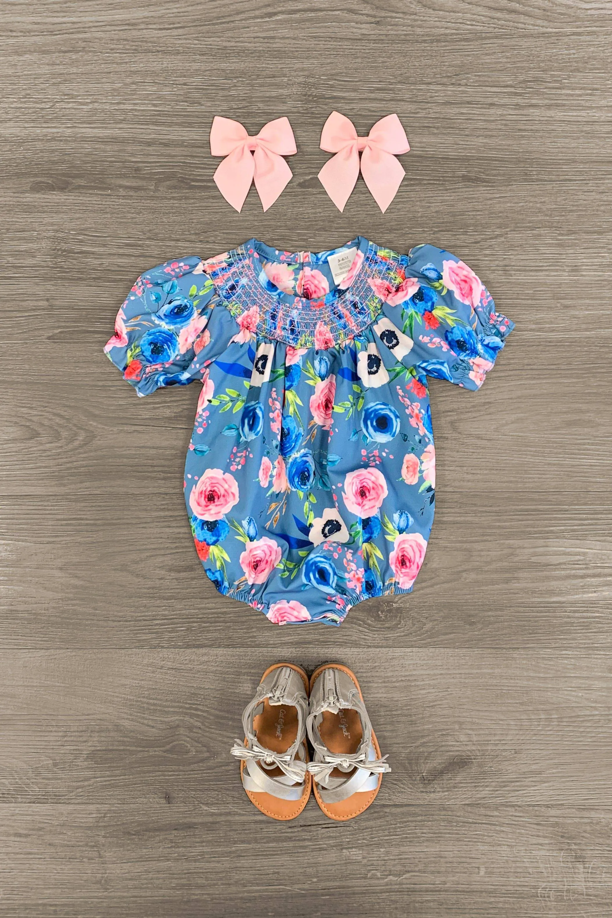 Blue & Pink Floral Onesie