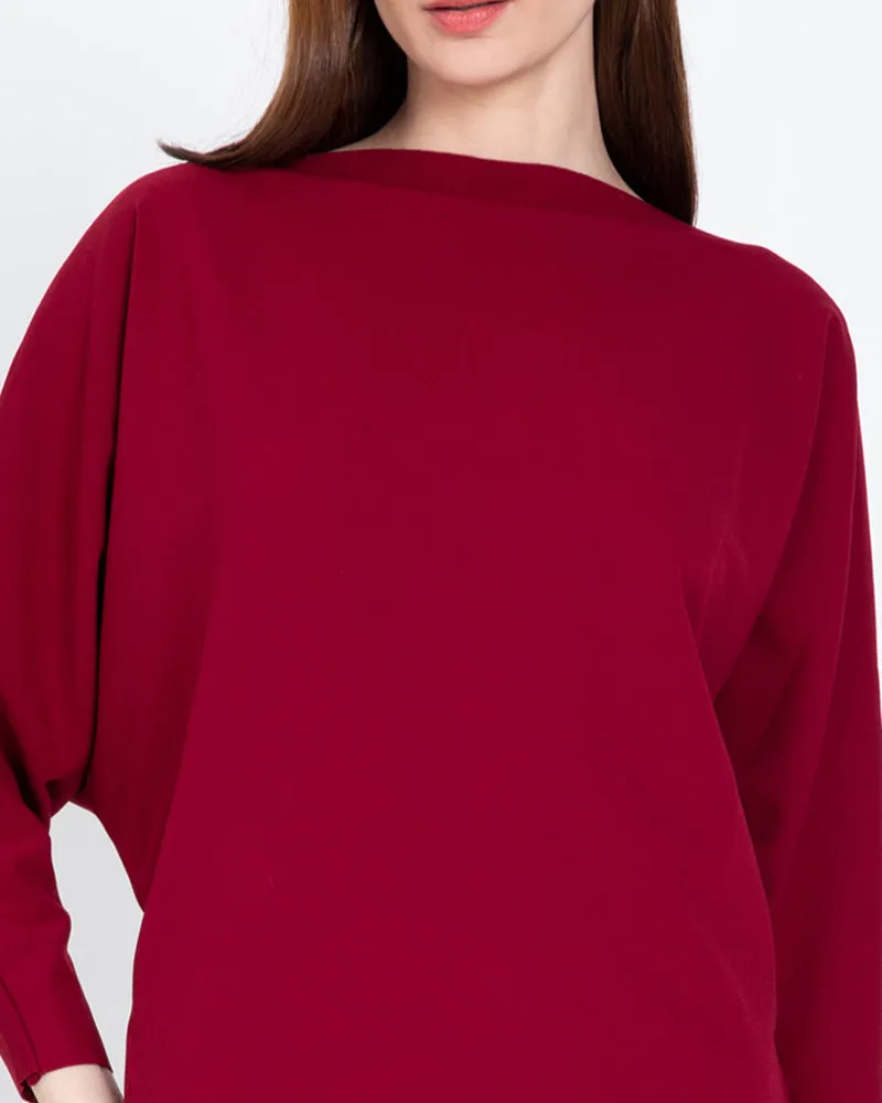 Ceretti Batwing Sleeves Neocrepe Top