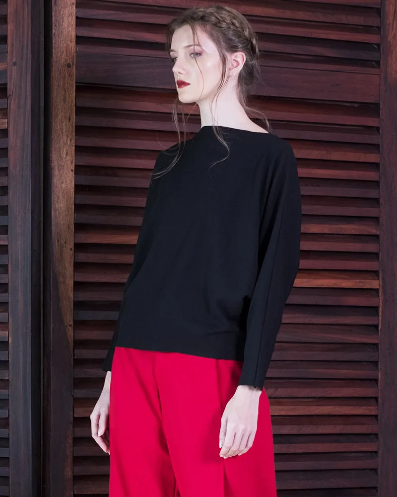 Ceretti Batwing Sleeves Neocrepe Top