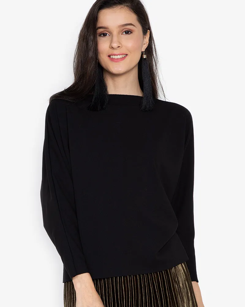 Ceretti Batwing Sleeves Neocrepe Top