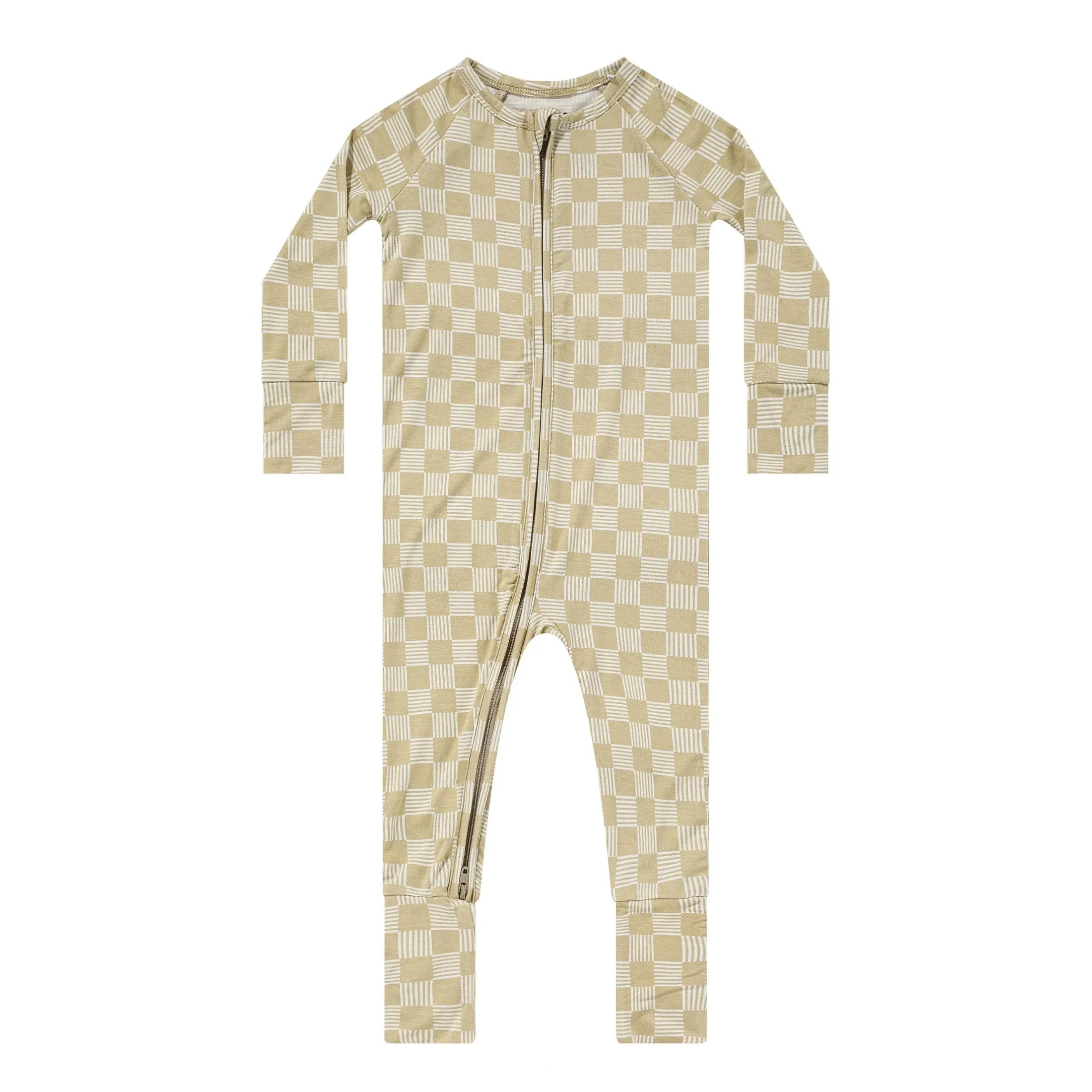 Checkered Lines Zip Romper