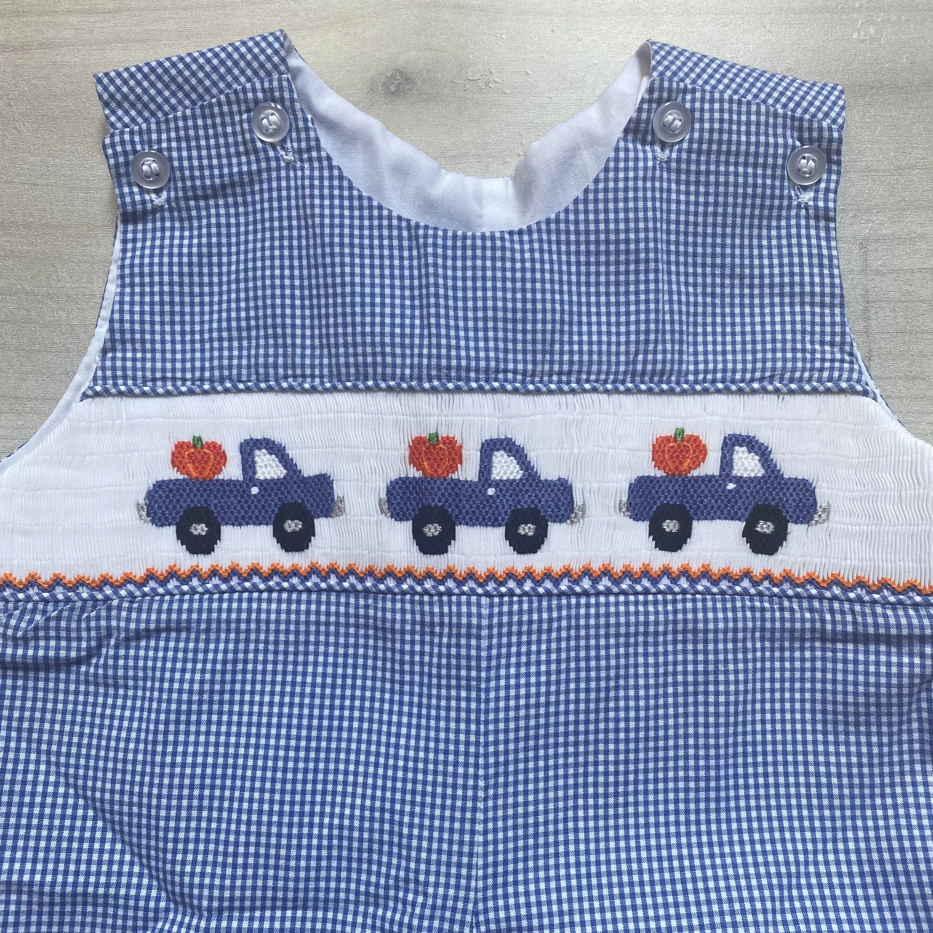 Classic Whimsy Smocked Pumpkin Romper