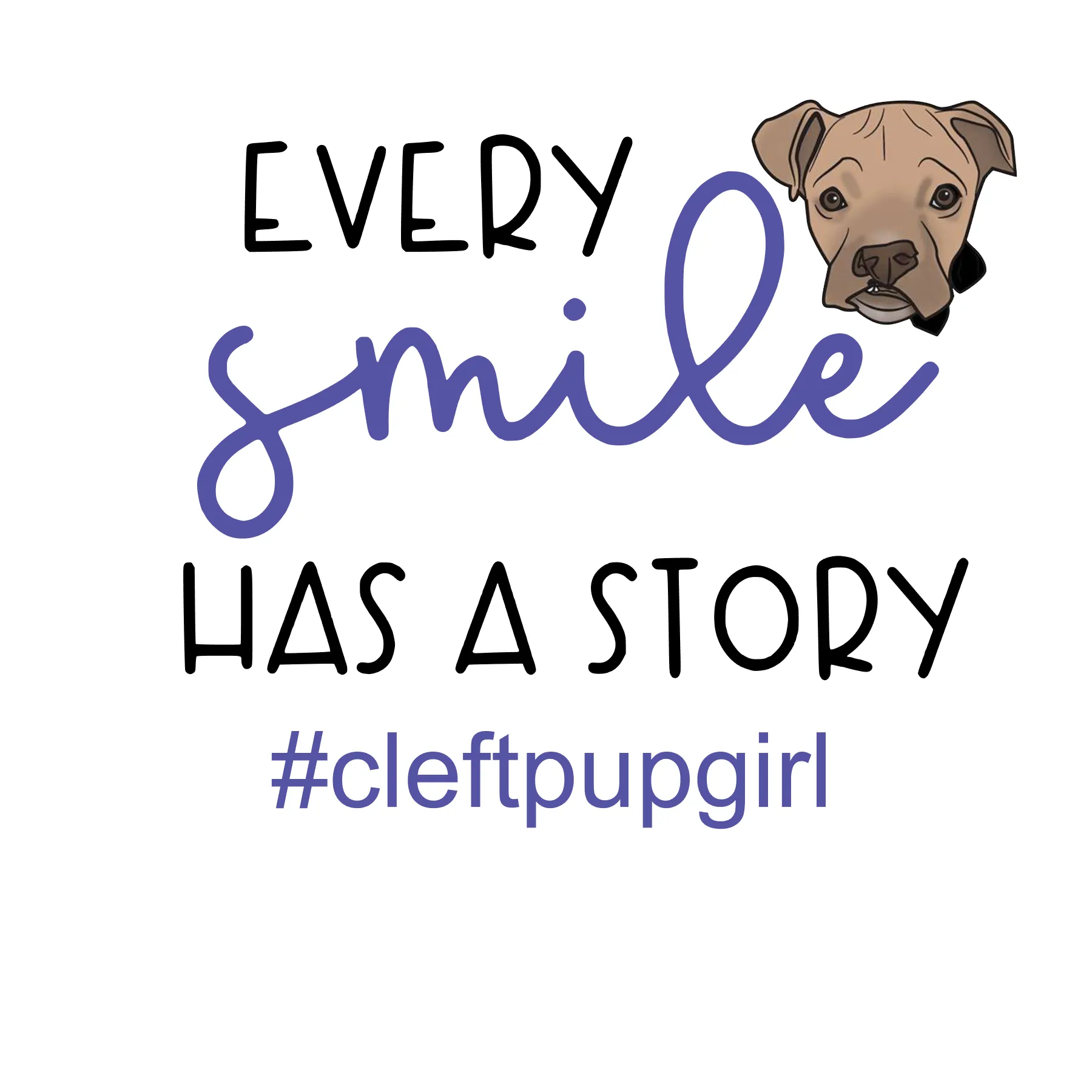 Cleft Pup Brigade Smile Story Zip Up Hoodie (available in several colors)