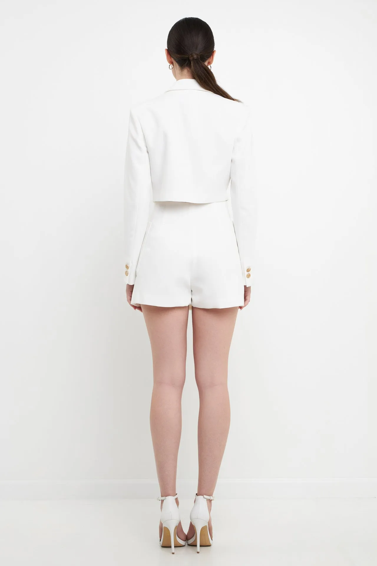Cutout Blazer Romper