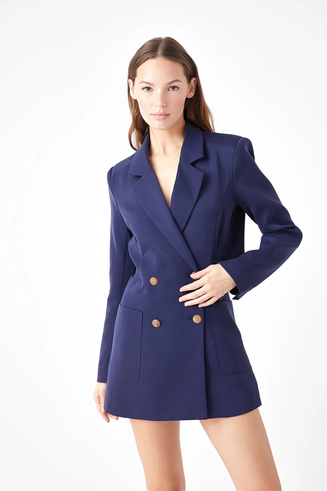 Cutout Blazer Romper