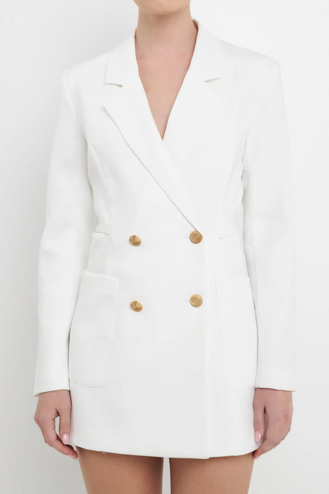 Cutout Blazer Romper