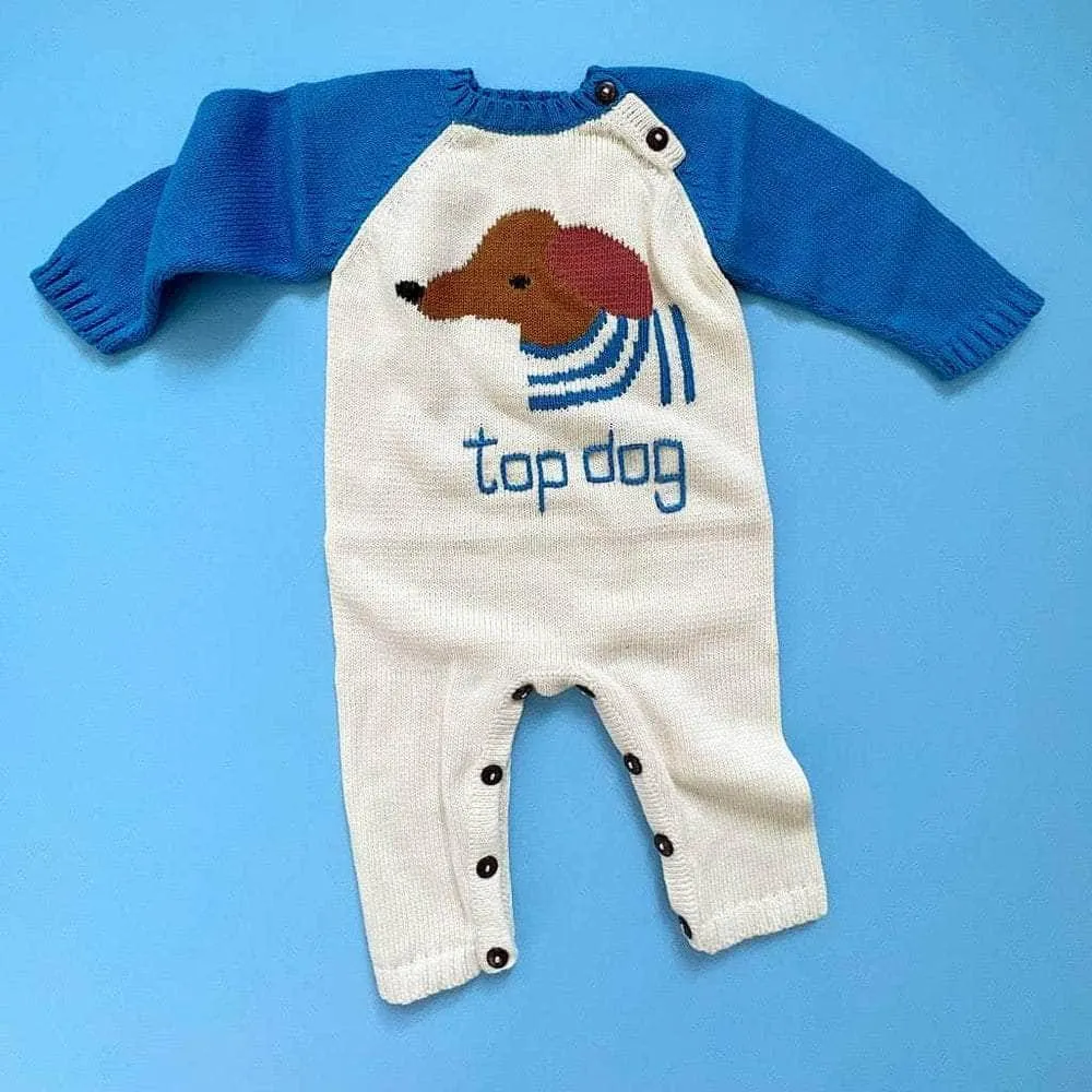 Dog Baby Gift Set - Knit Romper and Baby Accessories