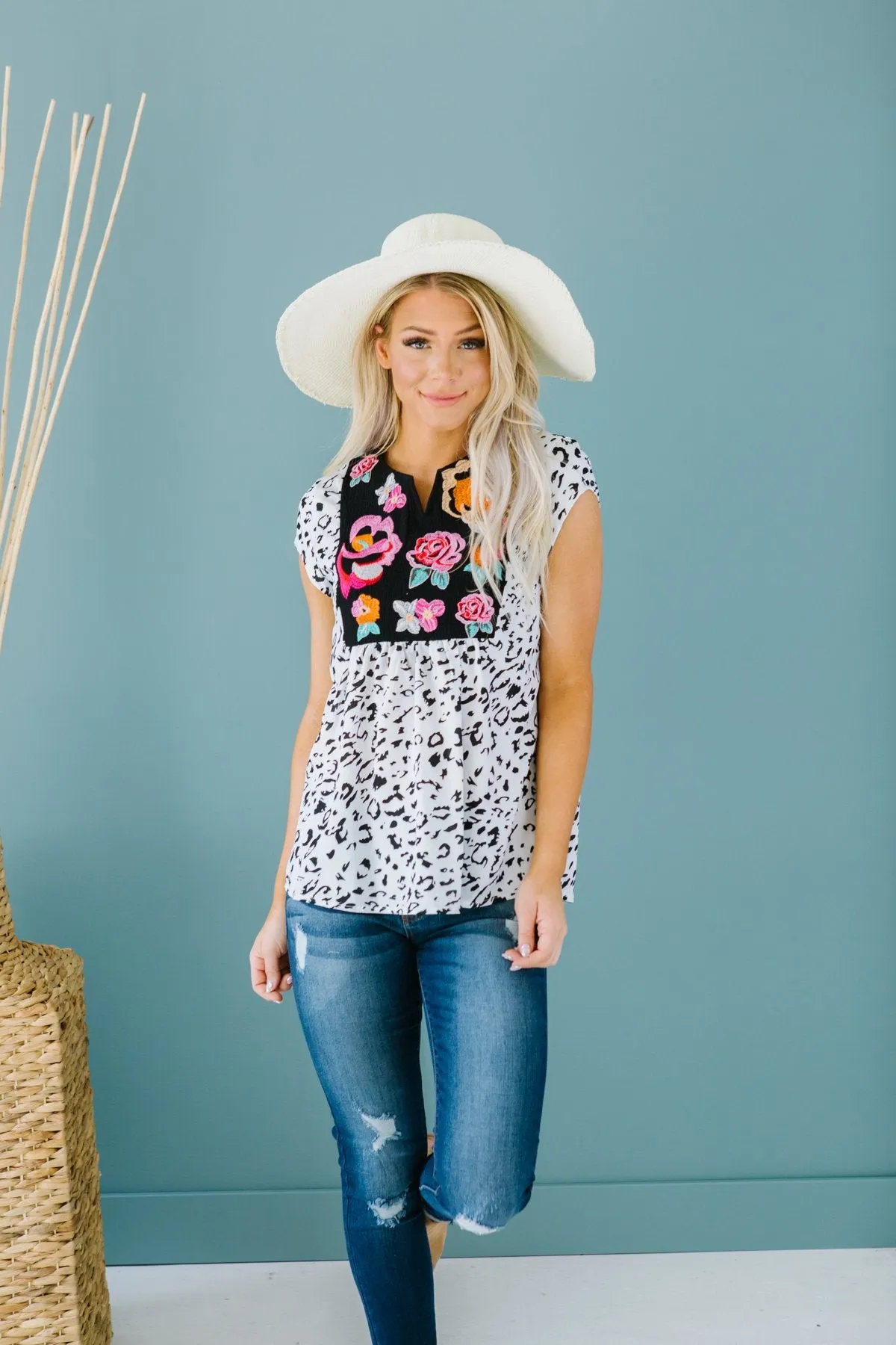 Embroidered Floral & Spring Blouse | S-2X