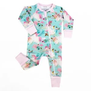 Endanzoo Organic Double Zippered Romper - Mystical Unicorns