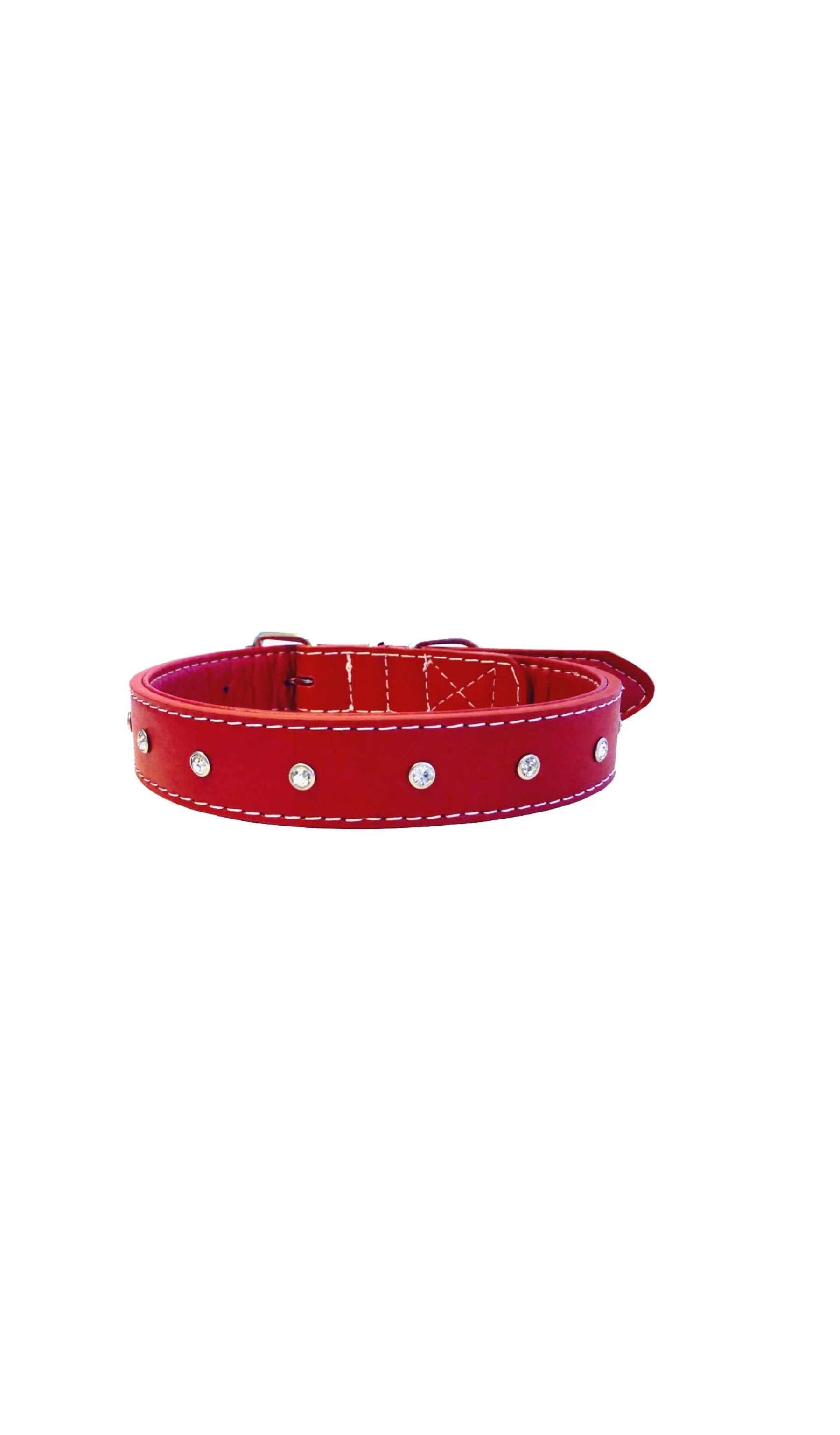 Fancy Studded Leather Collar with Bell