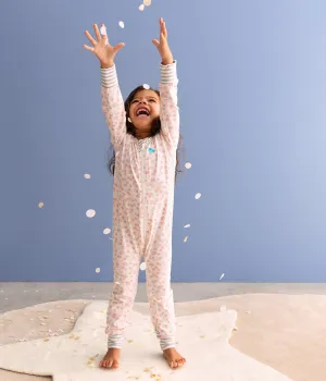 Footless Romper Cotton Rose Bubbles