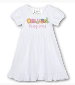 Girls Beach Monogram Dress