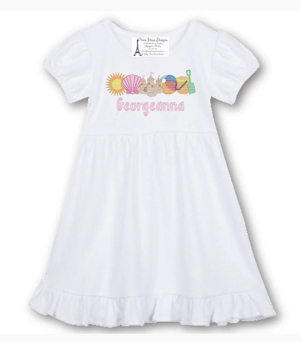 Girls Beach Monogram Dress