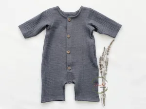 Grey Henley Romper