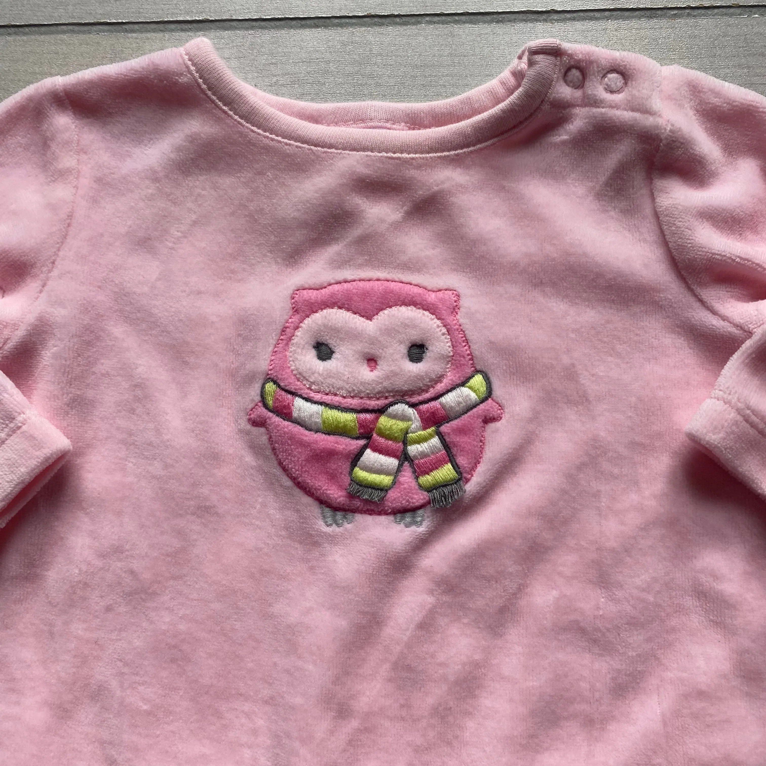 Gymboree Pink Velour Owl Applique Romper