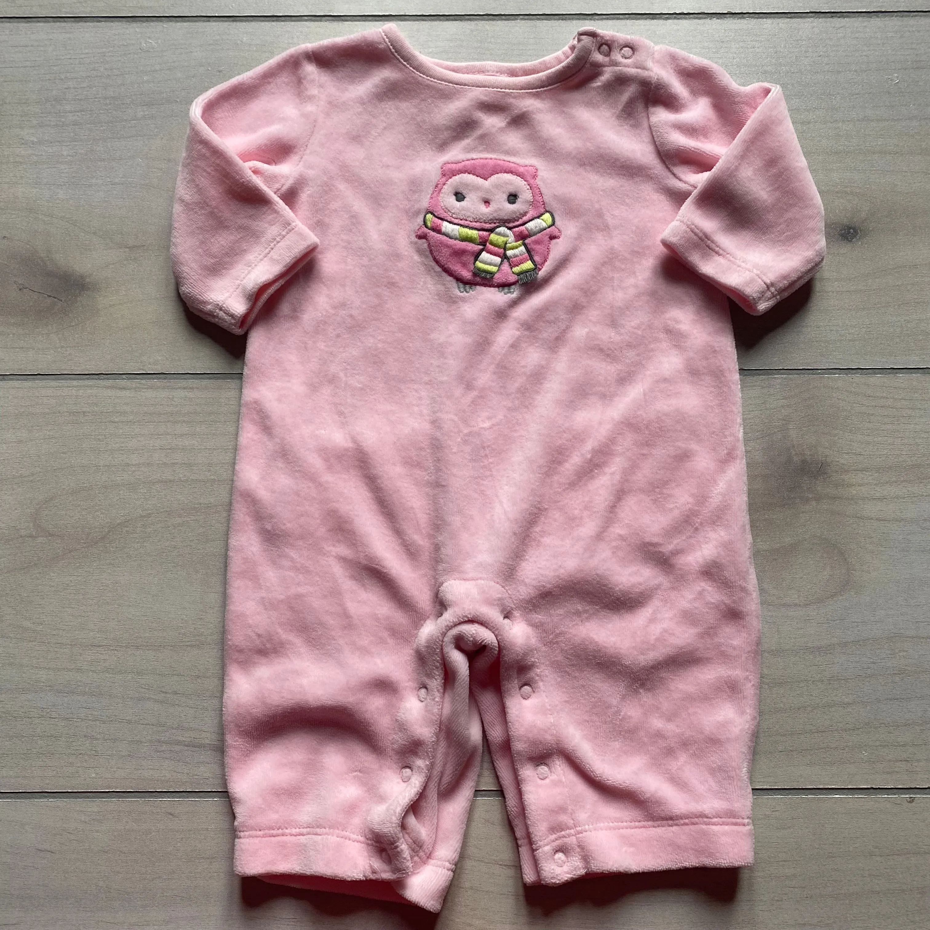 Gymboree Pink Velour Owl Applique Romper