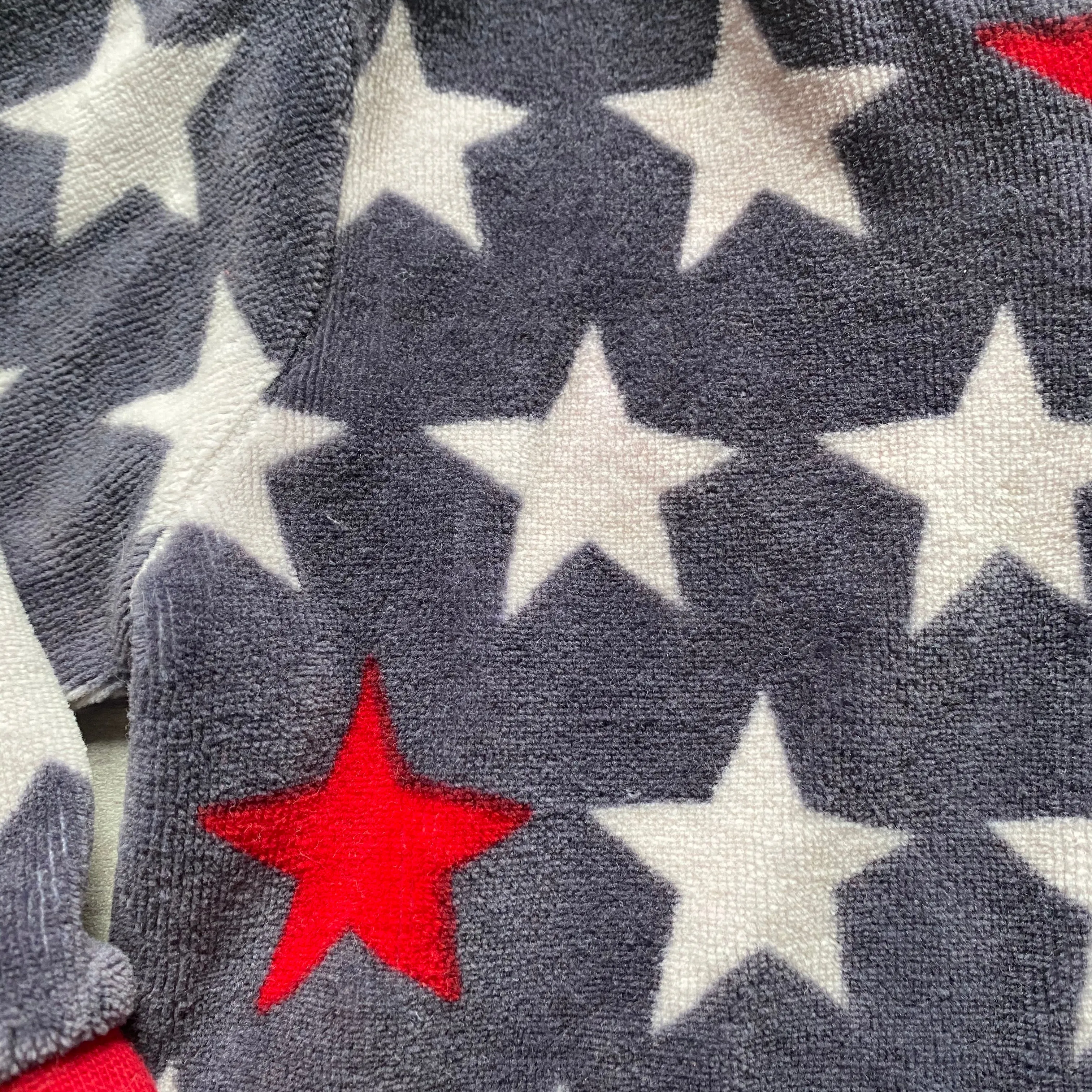 Hatley Navy Red Star Velour Sleeper Romper