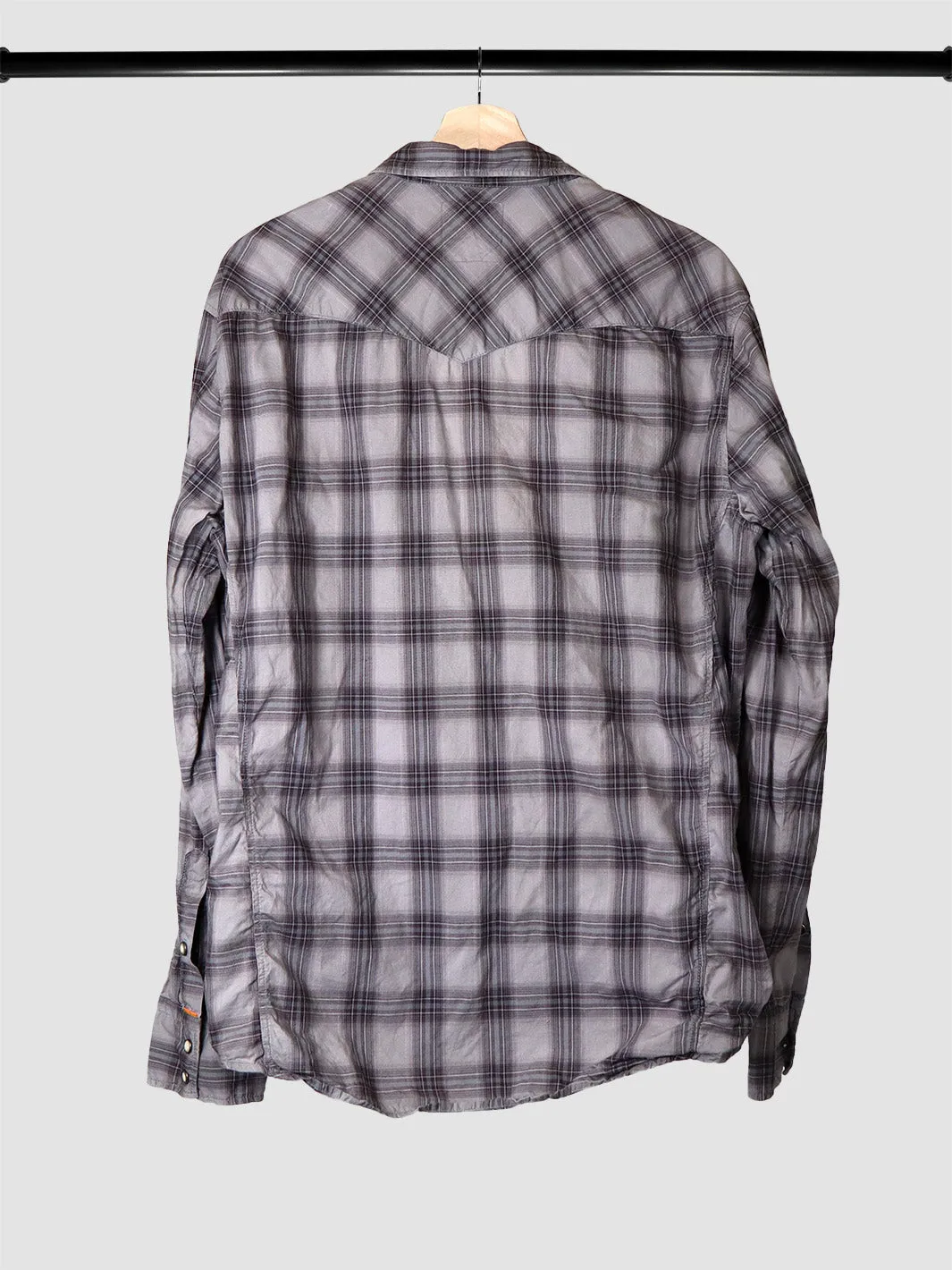 Hugo Boss Orange Checkered Shirt (XL)