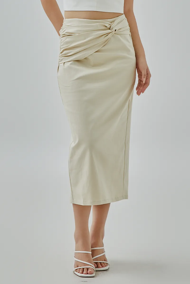 Hyera Twist Knot Pencil Skirt