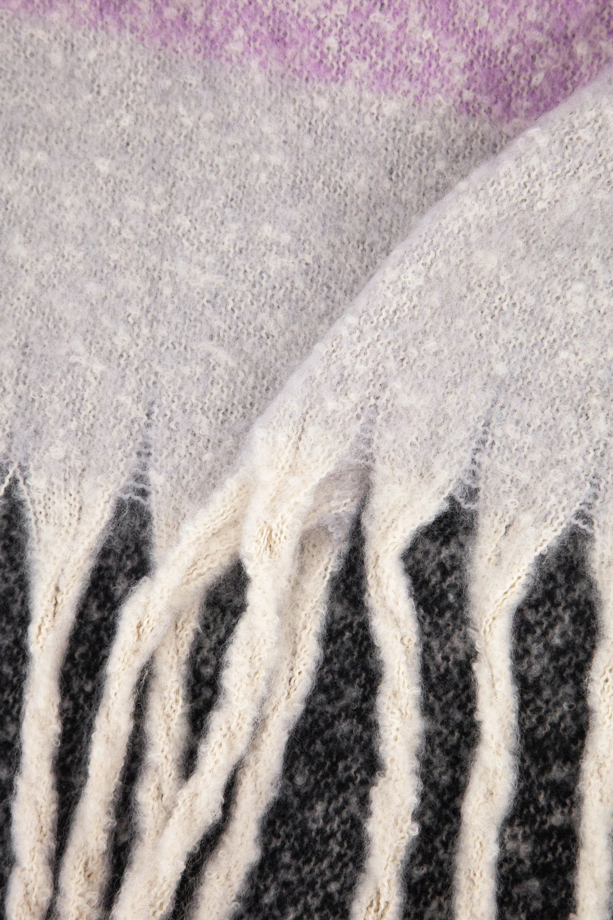 Isa Heavyweight Scarf - Grey, Colour Block