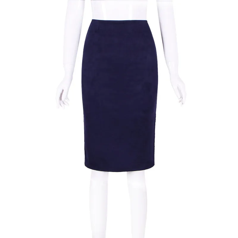 Korean Solid Colored Splitted Skirt High Waist Hip Flattering Slim Look All-Matching Skirt