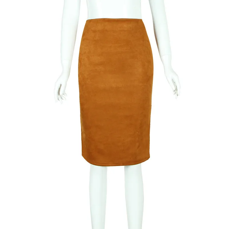 Korean Solid Colored Splitted Skirt High Waist Hip Flattering Slim Look All-Matching Skirt