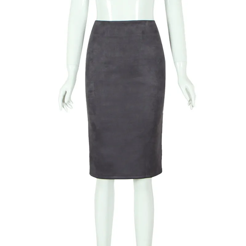 Korean Solid Colored Splitted Skirt High Waist Hip Flattering Slim Look All-Matching Skirt