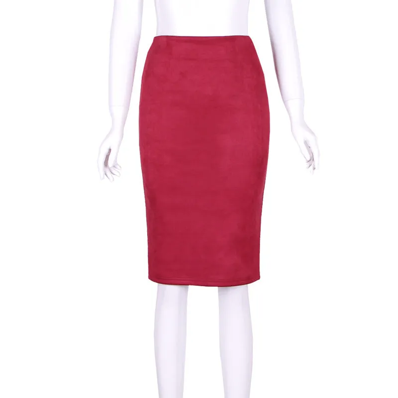 Korean Solid Colored Splitted Skirt High Waist Hip Flattering Slim Look All-Matching Skirt