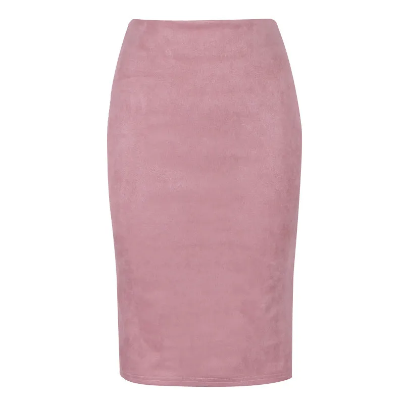 Korean Solid Colored Splitted Skirt High Waist Hip Flattering Slim Look All-Matching Skirt