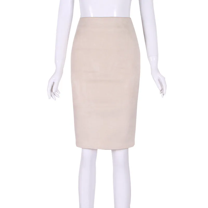 Korean Solid Colored Splitted Skirt High Waist Hip Flattering Slim Look All-Matching Skirt