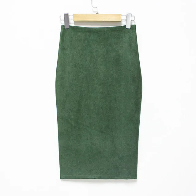 Korean Solid Colored Splitted Skirt High Waist Hip Flattering Slim Look All-Matching Skirt