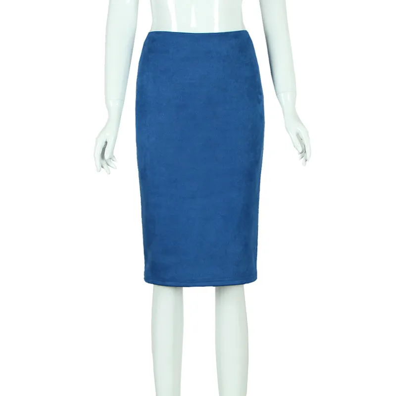 Korean Solid Colored Splitted Skirt High Waist Hip Flattering Slim Look All-Matching Skirt