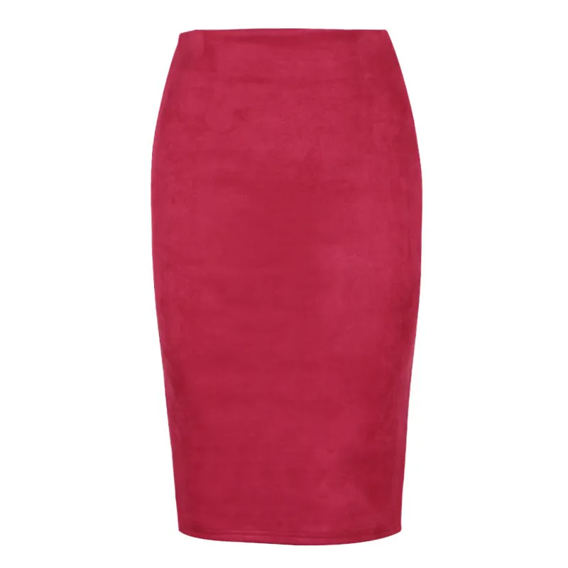 Korean Solid Colored Splitted Skirt High Waist Hip Flattering Slim Look All-Matching Skirt