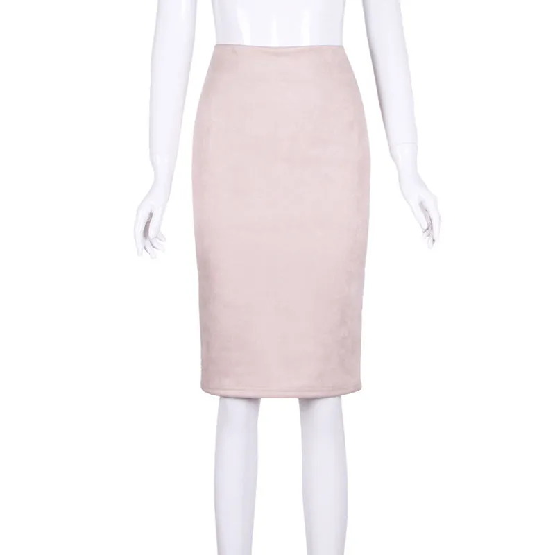 Korean Solid Colored Splitted Skirt High Waist Hip Flattering Slim Look All-Matching Skirt