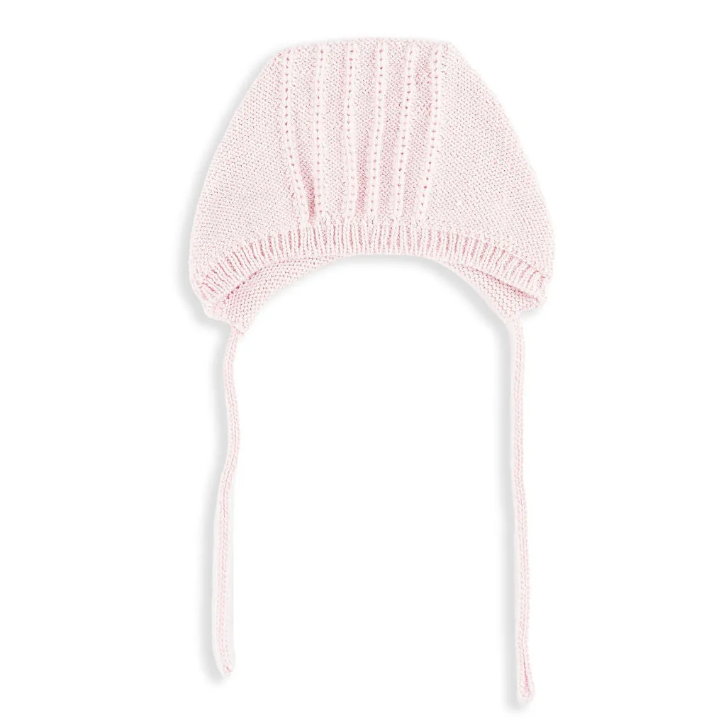 Light Pink Hat with Cableknit Detail
