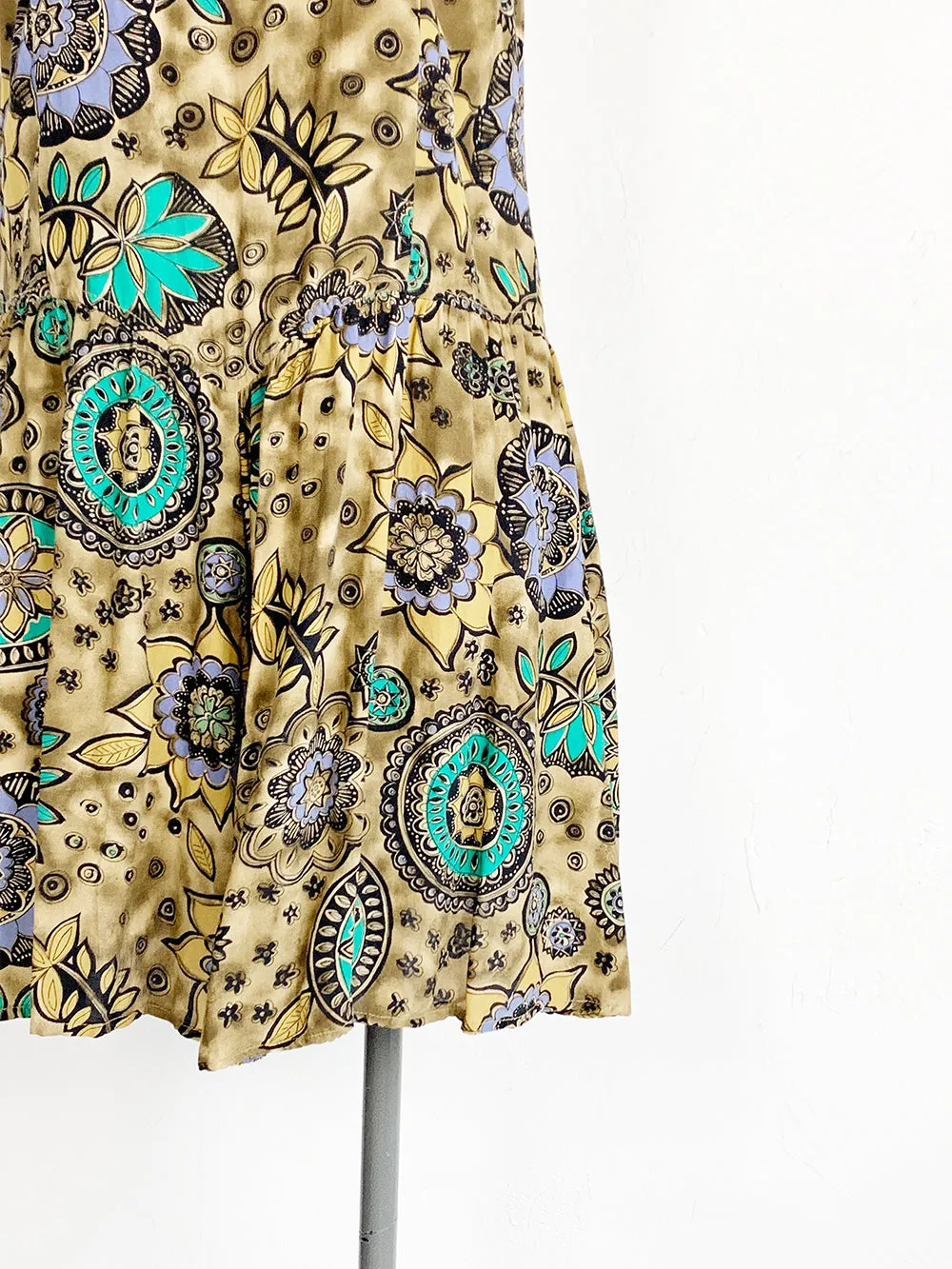 LIMITED Brown Stylized Floral Print Sleeveless Rayon Romper