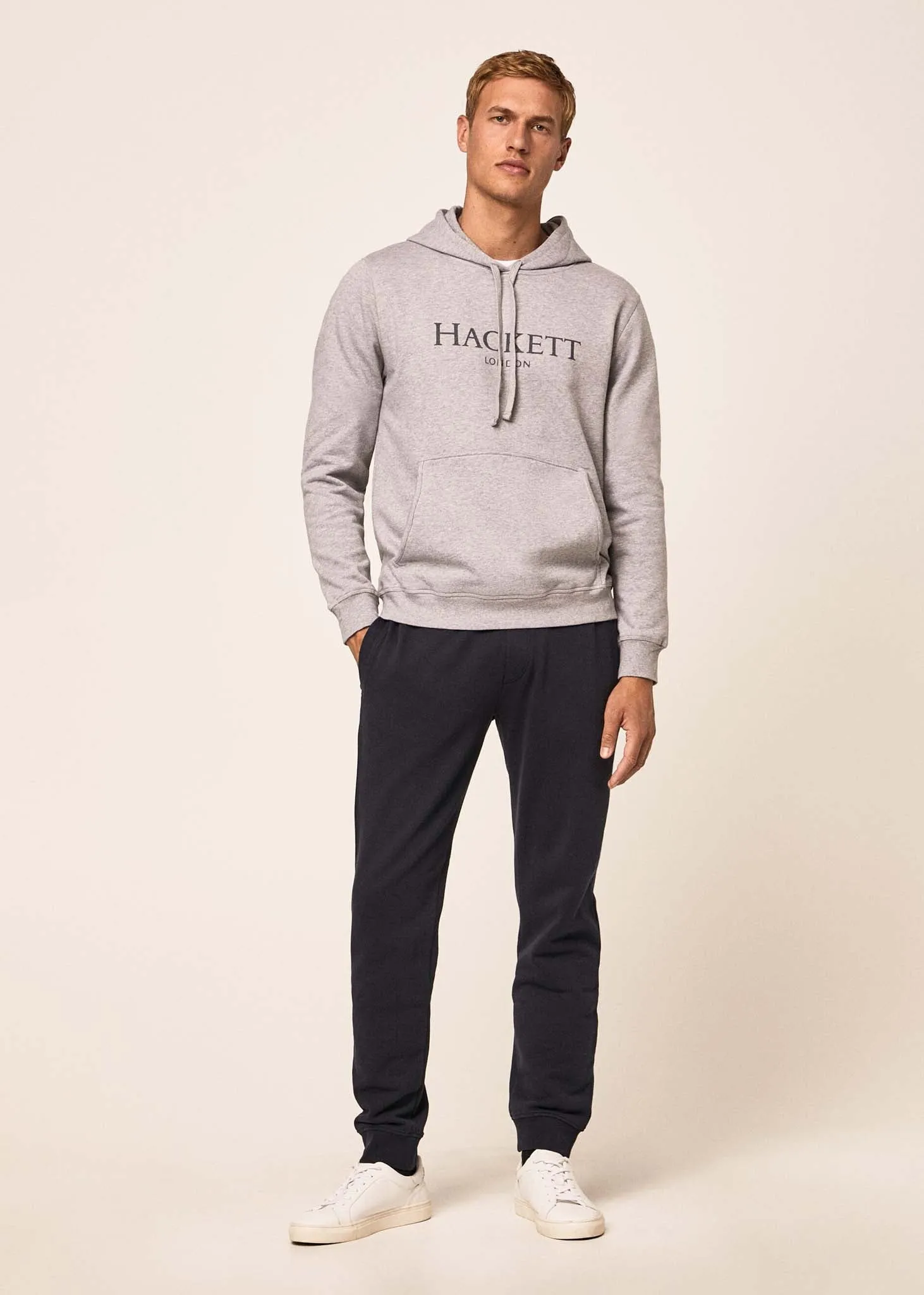 Logo hoodie - light grey marl