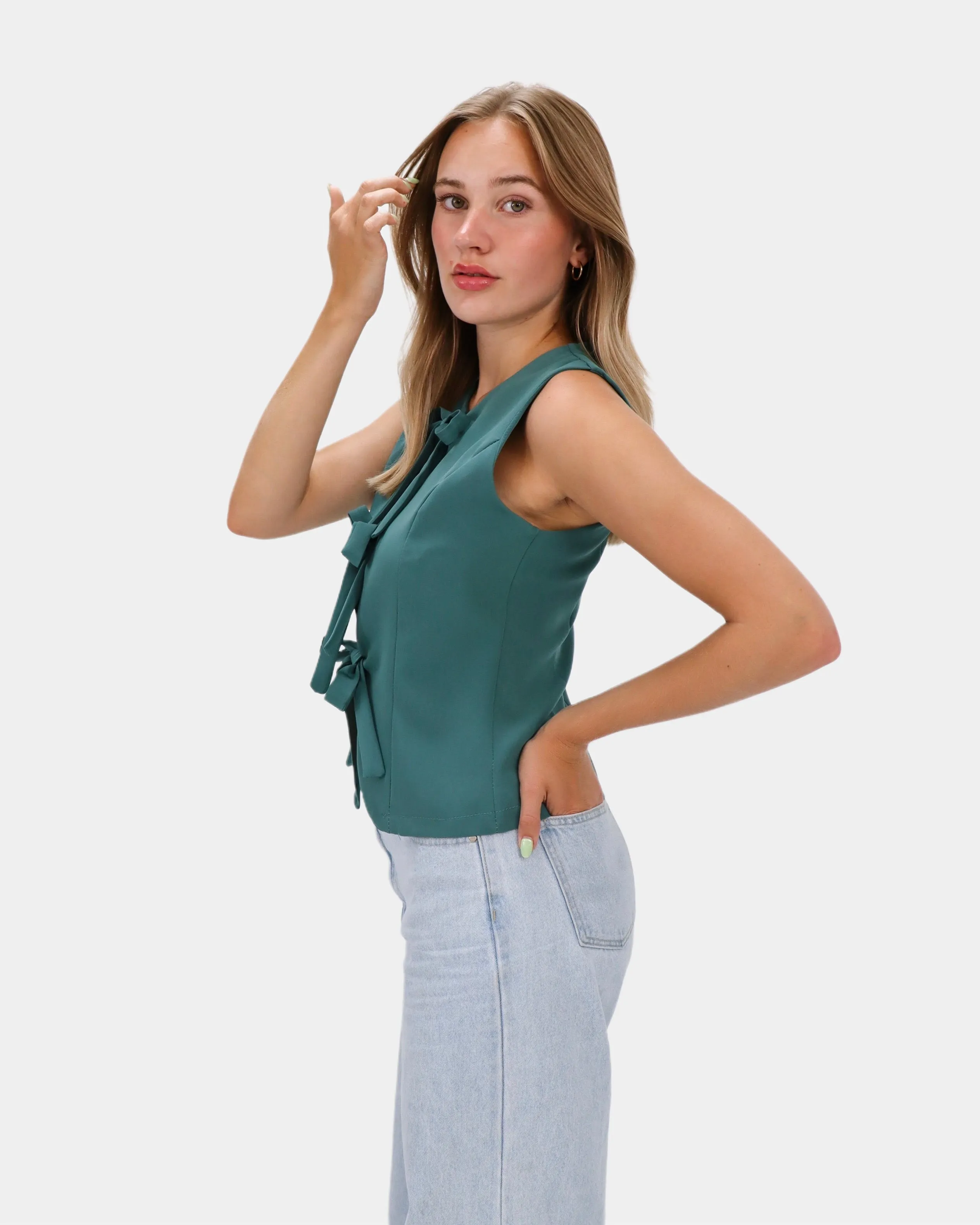 Loïs Bow Gilet Green