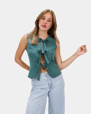 Loïs Bow Gilet Green