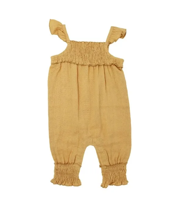 L'ovedbaby Organic Muslin Sleeveless Romper - Apricot