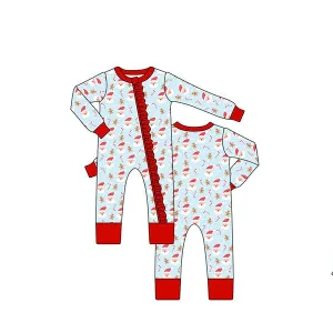 LR1102 Christmas gingerbread santa girl romper 202405 preorder