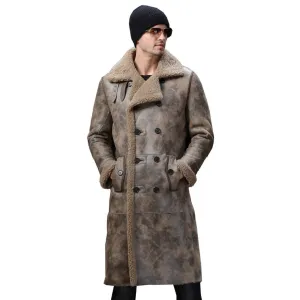 Luxury Men's Sheepskin Coat Genuine Leather Male Formal Casual Winter Long Thick Jacket Sheepskin Shearling Men Fur Outwear 5XL