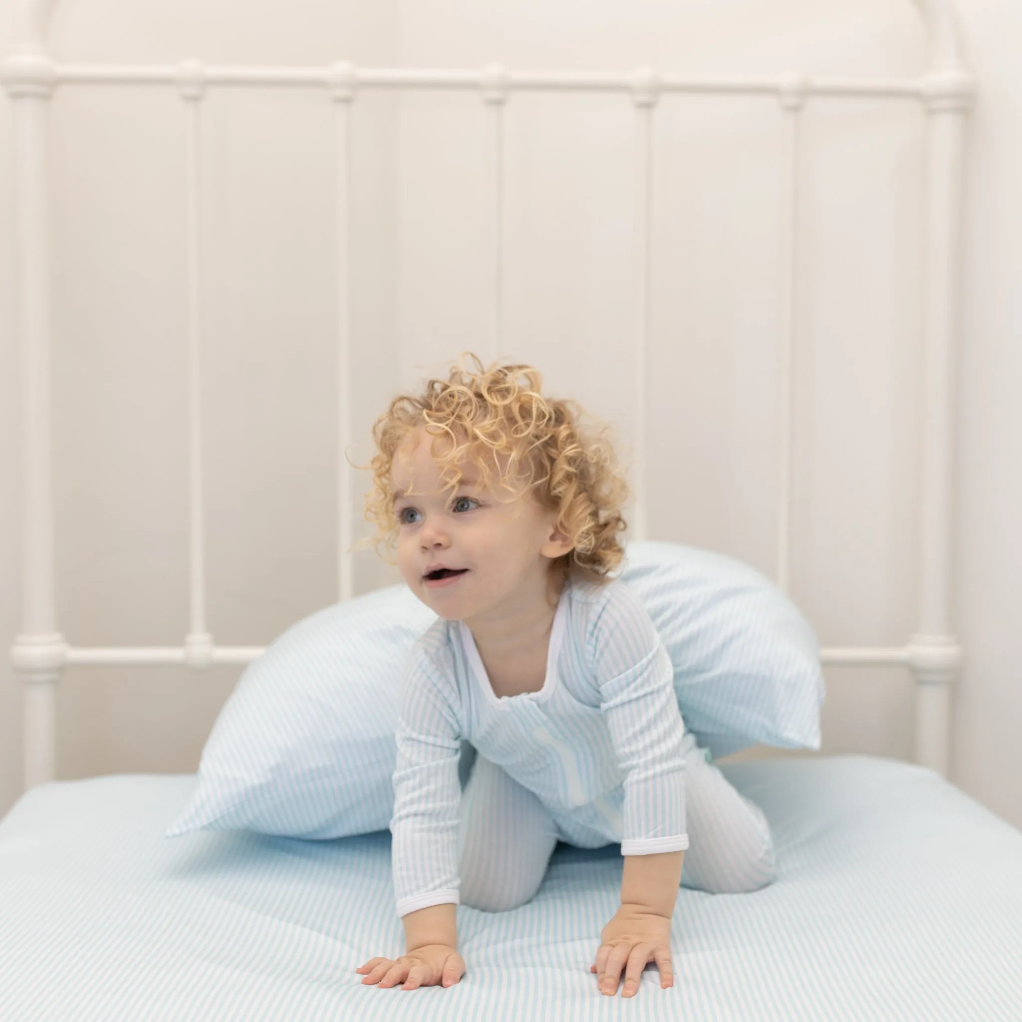 Macaron   Me Blue Seersucker Romper